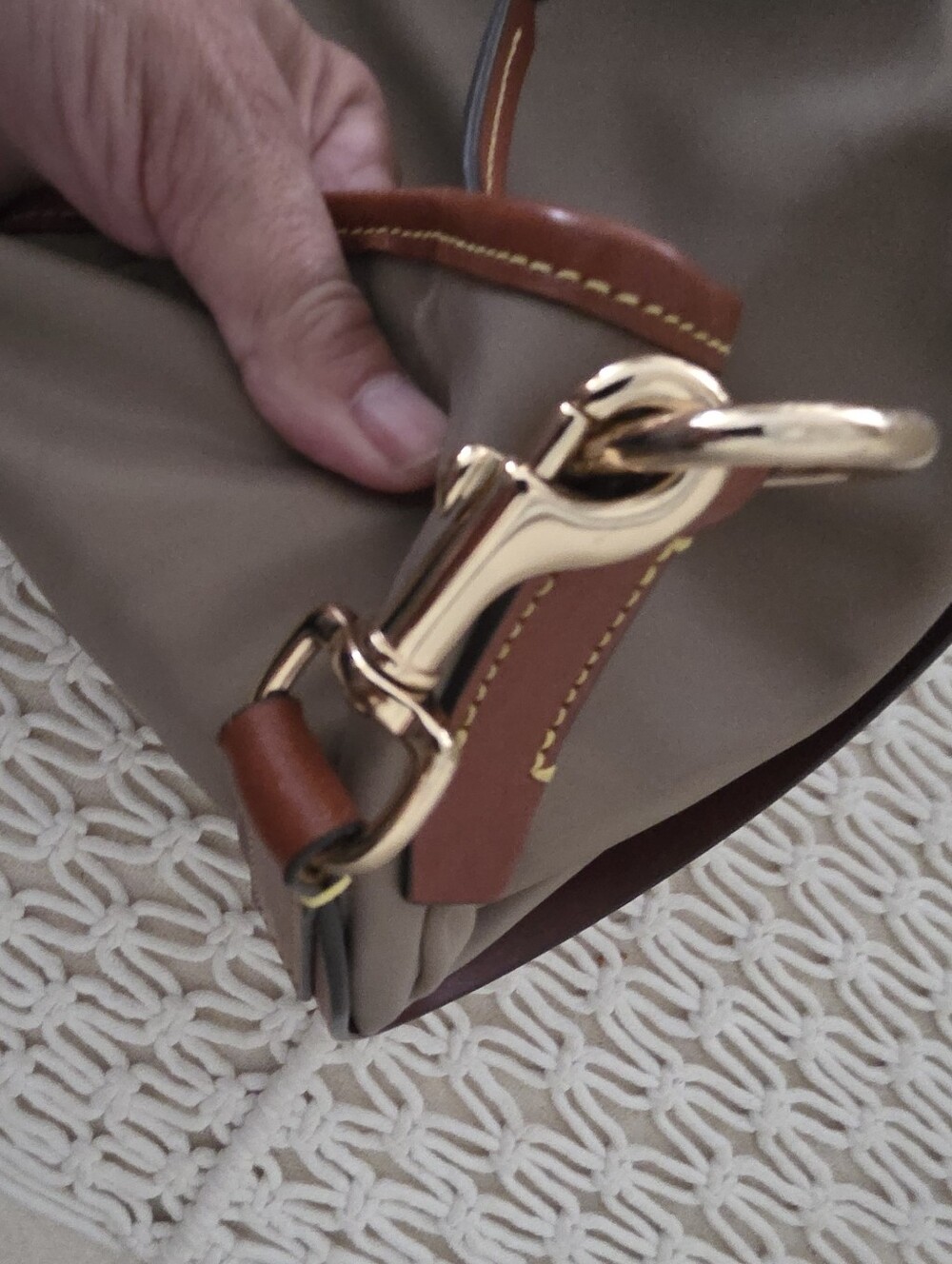Dooney & Bourke Nylon Shoulder Bag With Leather Strap, Slouchy - Picture 7 of 16